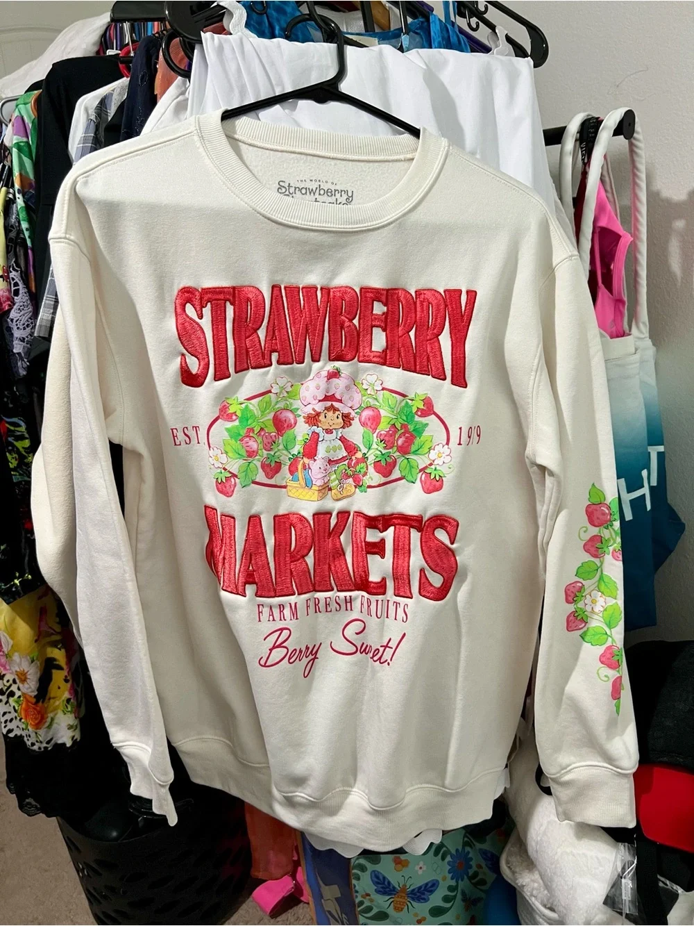 Cream 'Strawberry Shortcake Markets' Graphic Sweatshirt - Picture 7 of 16